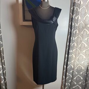 Talbots Crepe Dress with Silk Trimmed Draped Neckline SZ 6